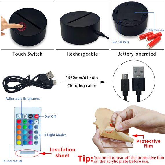 AIRUEEK 3D Led Gaming Lampe mit Farbwechsel 16 Farben LED-Tisch-Schreibtisch-Lampen, Gamer Deko Lampe die Schlafzimmer-Dekoration für Spiel Fans Kinder Herren Jungen und Mädchen Männer