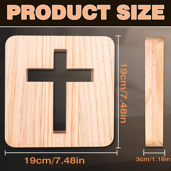 Jesus Kreuz Nachtlicht, 3D Jesus Kreuz Religiöses Mini Nachtlicht, 3D Holzschnitzerei LED Nachtleuchte, USB-betriebener Warmweiß Licht, Kleine Tischlampe für Zimmer, Heimdekoration,Ostergeschenke