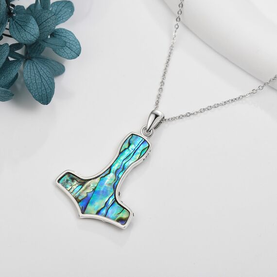 CUPENDA Thor Hammer Halskette Sterling Silber Davidstern Mjolnir Anhänger Vegvisir Schmuck Geschenke für Frauen Männer