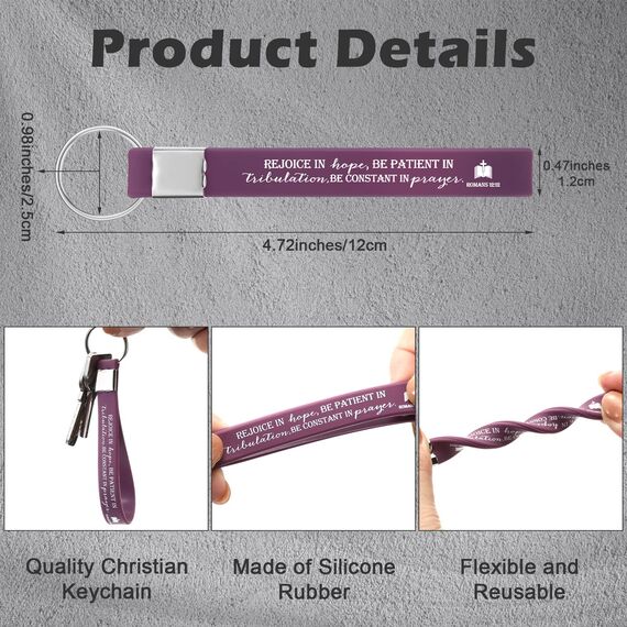 Sureio Christliche Schlüsselanhänger, Geschenk für Kirche, Bibelvers, religiöses Silikon, inspirierende Schlüsselanhänger, Sonntag, Schule, Lehrer, Geschenke für Kirche, 21 Stück
