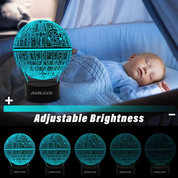 AIRUEEK Star Geschenke 3D Lampe Spielzeug Nachtlicht mit 16 Farbwechsel 3 Modelle mit Fernbedienung & Smart Touch Lampe-Perfekte Geschenke für Männer, Vatertagsgeschenk