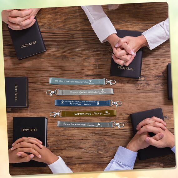 45 Stück christliche Schlüsselanhänger, inspirierend, Bibelvers, Schlüsselanhänger, Polyester, Schrift, religiöse Party-Geschenke, dunkel, klassisch