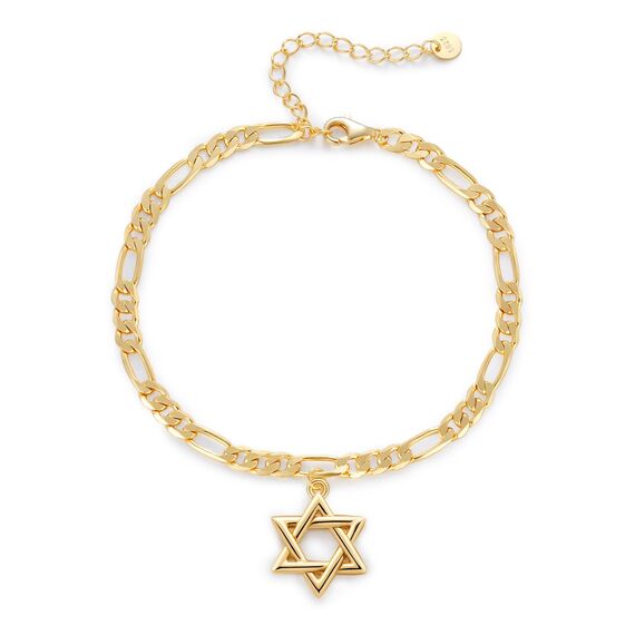 OHAYOO Davidstern Armband Damen 14K Gold Plated 925 Sterling Silber Vergoldet Liebeskind Goldenes Schmuck für Frauen Mädchen Tochter Mutter