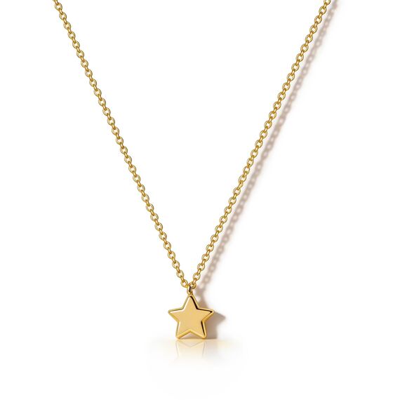 HANLI 14K Gold Vergoldet Halsketten Damen - Zarte Stern Anhänger Kette mit für Frauen Mädchen Wasserfeste Hautverträglich Schmuck