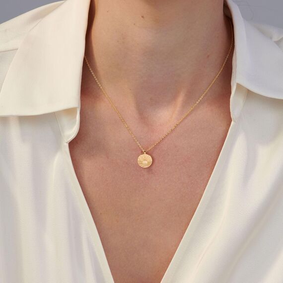 HANLI 14K Gold Vergoldet Halsketten Damen - Zarte Sonne Anhänger Kette mit Cubic Zirkonia für Frauen Mädchen Wasserfeste Hautverträglich Schmuck