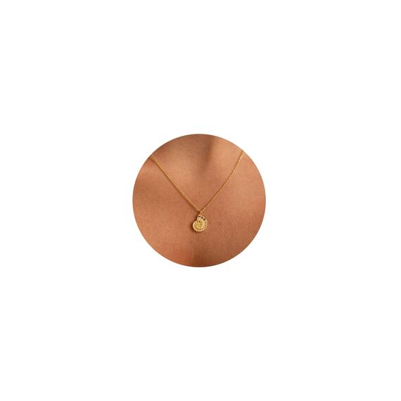 HANLI 14K Gold Vergoldet Halsketten Damen - Zarte Hülse Anhänger Kette mit Cubic Zirkonia für Frauen Mädchen Wasserfeste Hautverträglich Schmuck