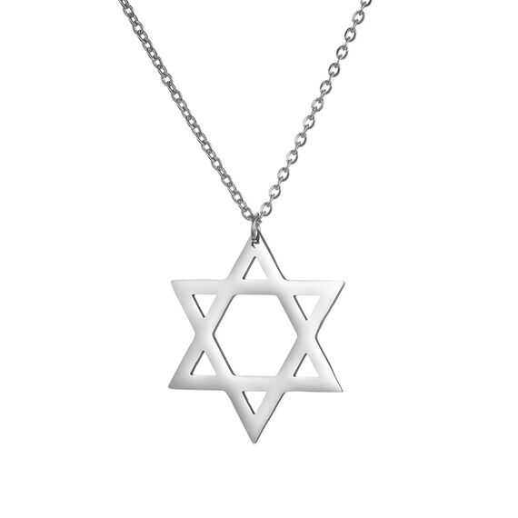 EUEAVAN Davidstern Halskette für Frauen Hexagramm Anhänger Halskette Amulett Symbo Jüdisch Israel Religiös David Schmuck Geschenk Frauen (Silber)