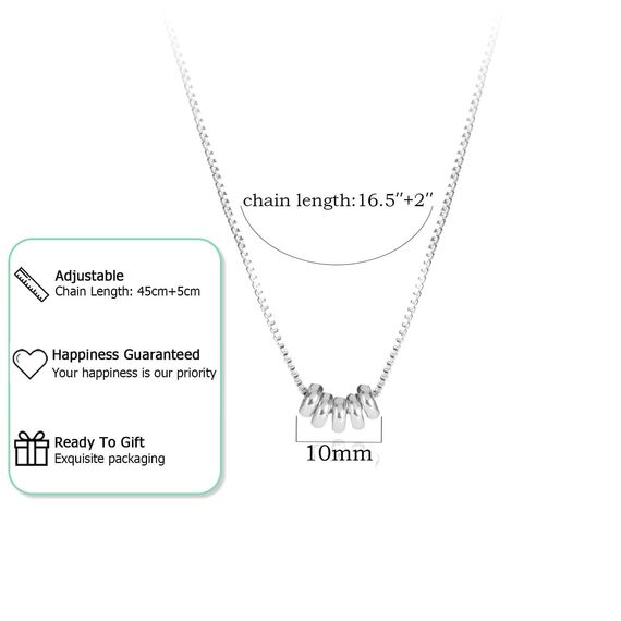 HANLI Kette Silber 925 Damen - Zarte Korn Anhänger Kette mit für Frauen Mädchen Wasserfeste Hautverträglich Schmuck