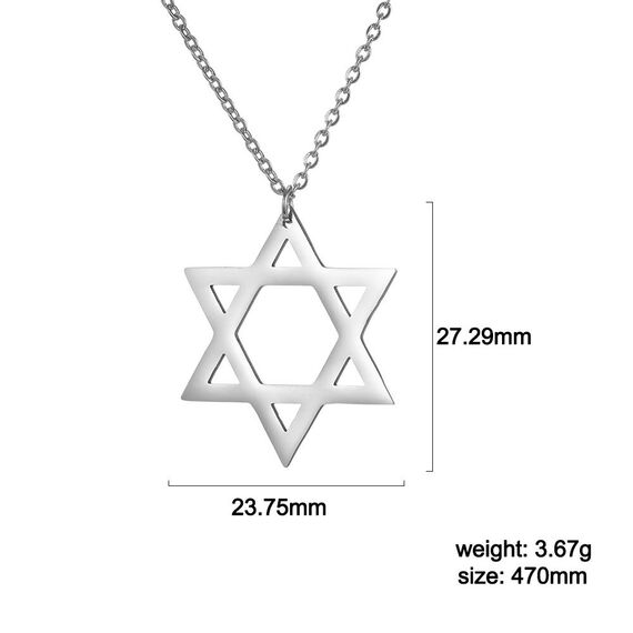 EUEAVAN Davidstern Halskette für Frauen Hexagramm Anhänger Halskette Amulett Symbo Jüdisch Israel Religiös David Schmuck Geschenk Frauen (Silber)