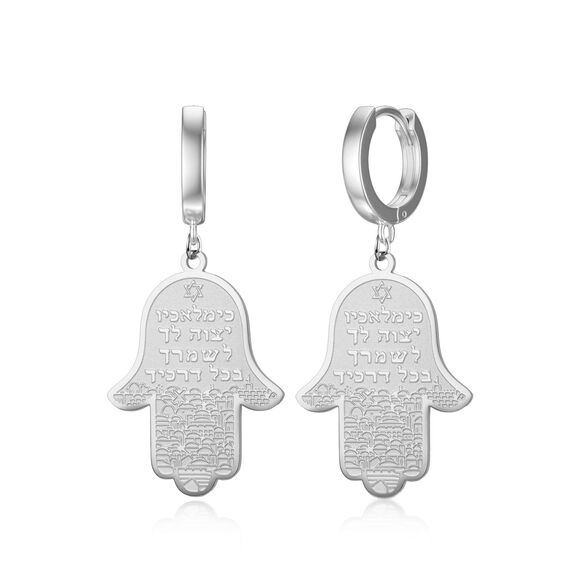 VASSAGO Hängende Ohrringe mit Hamsa-Hand der Fatima, jüdischer Davidstern für Frauen, hebräisches Amulett, Schmuck, Geschenk, Edelstahl, Kein Edelstein