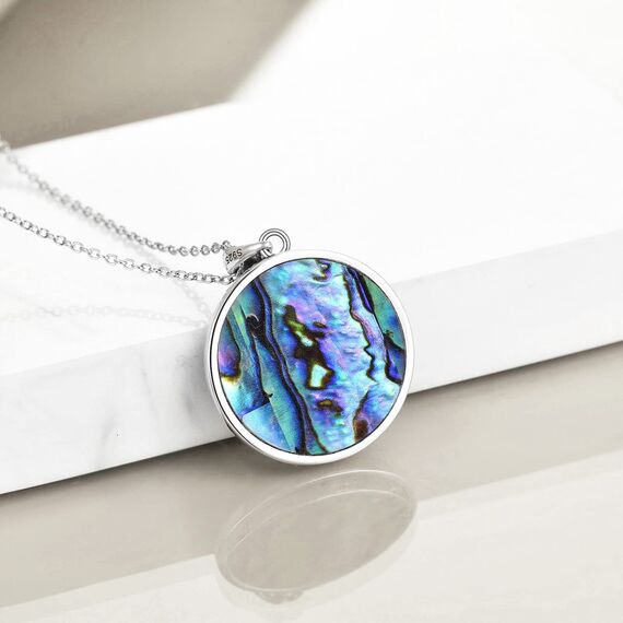 Davidstern Kette Silber 925 Kreuz David Stern Anhänger Halskette Abalone Muschel Religiöser Jüdischer Davidstern Schmuck Geschenk für Herren Damen