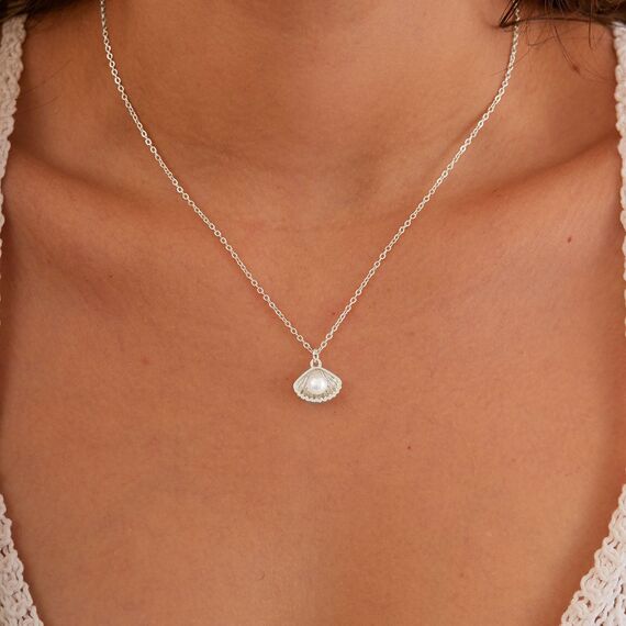 HANLI Kette Silber 925 Damen - Zarte Hülse Anhänger Kette mit für Frauen Mädchen Wasserfeste Hautverträglich Schmuck