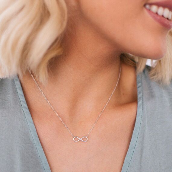 HANLI Kette Silber 925 Damen - Zarte Unendlichkeit Anhänger Kette mit für Frauen Mädchen Wasserfeste Hautverträglich Schmuck