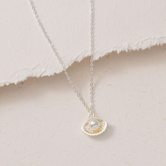 HANLI Kette Silber 925 Damen - Zarte Hülse Anhänger Kette mit für Frauen Mädchen Wasserfeste Hautverträglich Schmuck