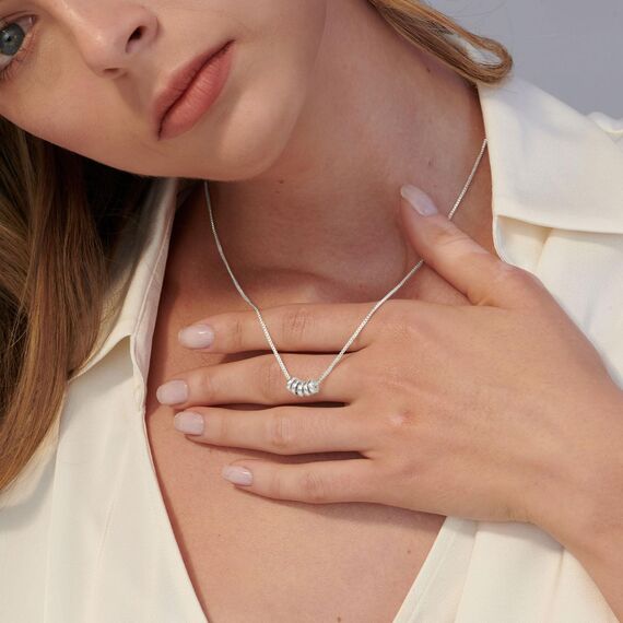 HANLI Kette Silber 925 Damen - Zarte Korn Anhänger Kette mit für Frauen Mädchen Wasserfeste Hautverträglich Schmuck