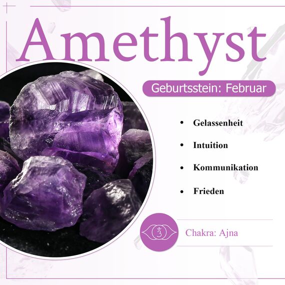 mookaitedecor Davidstern Heilstein Armband für Unisex, 16cm elastisch, Amethyst Hexagramm Edelstein Perlen Charm Stretch Armband