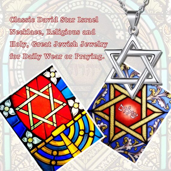 ChciSilver Davidstern Kette aus 925 Silber Hexagramm Anhänger Halskette für damen und mädchen
