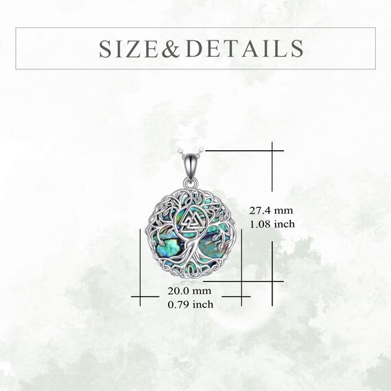 YFN Baum des Lebens Halskette Sterling Silber Viking Baum Anhänger Kette Valknut Amulett Keltischer Schmuck Geschenke für Damen Herren