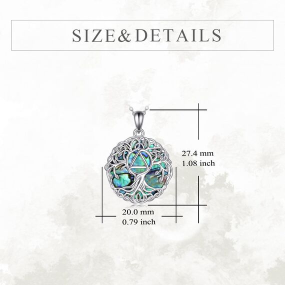 YFN Baum des Lebens Halskette Sterling Silber Nüchternheit Baum Anhänger Kette AA Erholung Schmuck Anonyme Alkoholiker Geschenke für Damen Herren