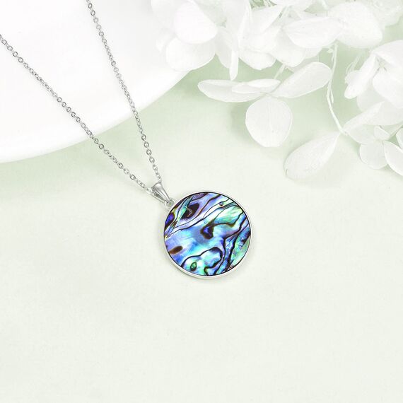 YFN Baum des Lebens Halskette Sterling Silber Yin Yang Lebensbaum Anhänger Kette Abalone Shell Keltischer Schmuck Geschenke für Damen Herren