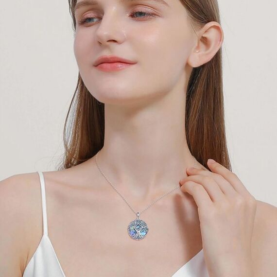 YFN Baum des Lebens Kette 925 Sterling Silber NA Baum Anhänger Halskette Erholung Schmuck Betäubungsmittel Anonym Geschenke für Damen Herren