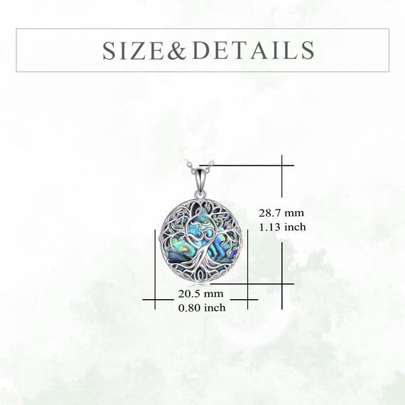 YFN Baum des Lebens Halskette Sterling Silber Om Aum Ohm Baum Anhänger Schmuck Yoga Geschenke für Damen Herren