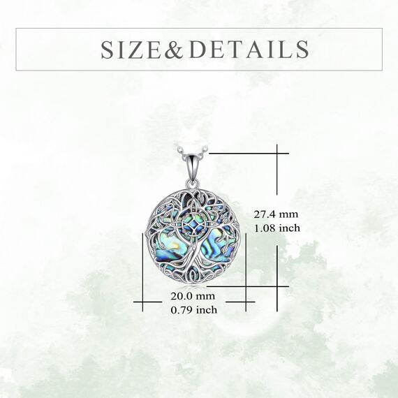 YFN Baum des Lebens Halskette Sterling Silber Hexen Knoten Baum Anhänger Kette Irische Hexe Schmuck Geschenke für Damen Herren