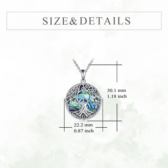 YFN Baum des Lebens Halskette Sterling Silber Frieden Anhänger Schmuck Friedenszeichen Geschenke für Damen Herren