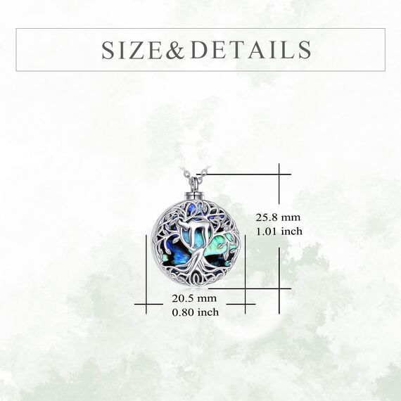 YFN Baum des Lebens Halskette Sterling Silber Keltischen Lebensbaum Anhänger Schmuck Geschenke für Damen Herren Mädchen (Chai Urne)