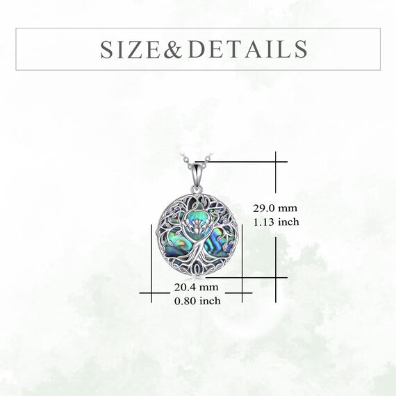 YFN Baum des Lebens Halskette Sterling Silber Claddagh Baum Anhänger Schmuck Irish Claddagh Geschenke für Damen Herren