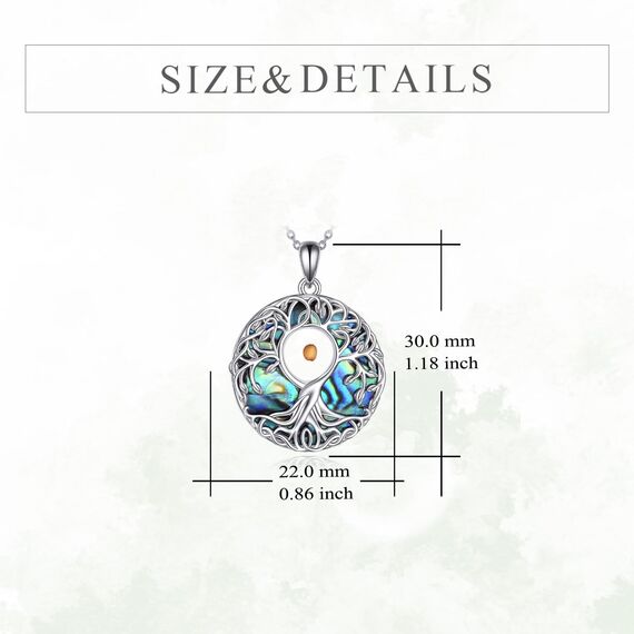 YFN Senfkörner Halskette Sterling Silber Keltischer Baum Anhänger Schmuck Religiöse Geschenke für Damen Herren