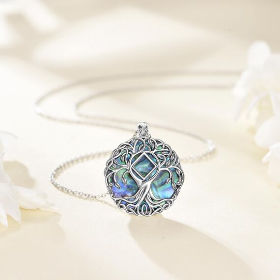 YFN Baum des Lebens Kette 925 Sterling Silber NA Baum Anhänger Halskette Erholung Schmuck Betäubungsmittel Anonym Geschenke für Damen Herren