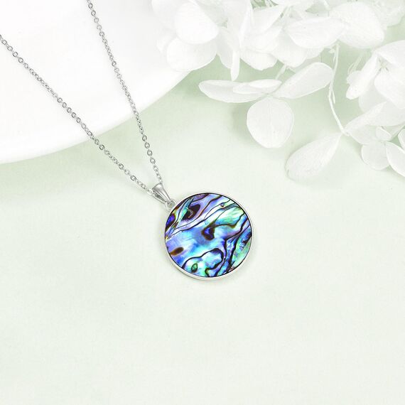 YFN Baum des Lebens Halskette Sterling Silber Unendlichkeit Kreuz Anhänger Abalone Shell keltischen Schmuck Geschenke für Damen Herren