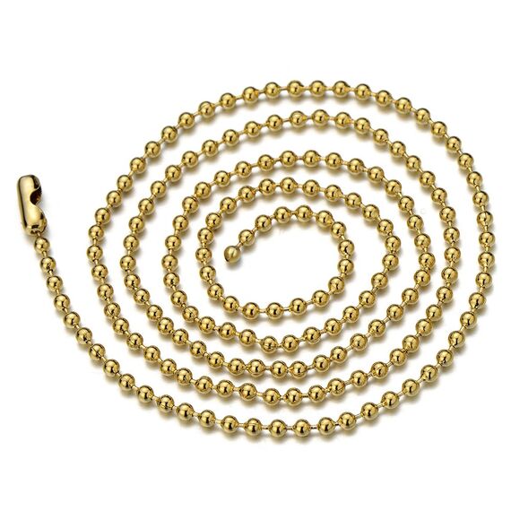 COOLSTEELANDBEYOND Goldfarben Davidstern Anhänger mit Zirkonia, Edelstahl Halskette für Damen Herren, 75cm Stahl Kugelkette