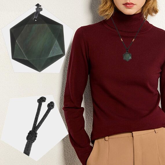 KYEYGWO Unisex Davidstern-Anhänger mit Verstellbar Nylonseil, Bunten Obsidian David Stern Halskette Hexagramm Edelstein Kettenanhänger Reiki Schmuck für Amulett, Heilung, Religiöser