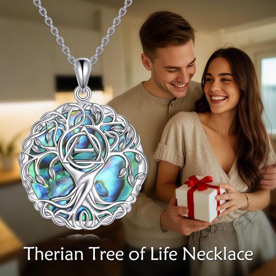 YFN Baum des Lebens Kette 925 Sterling Silber Therian Baum Anhänger Halskette Schmuck Therian Stolzsymbol Geschenke für Damen Herren