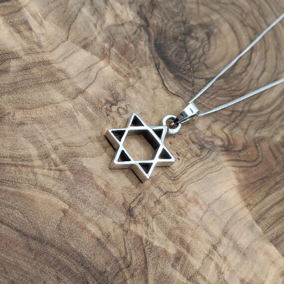 Silverly Große Halskette mit Davidstern aus Sterlingsilber Unisex | 925 Silber Sternanhänger Panzerkette | Klassische Symbolische Halskette | Schlichter Hexagramm-Schmuck | Religiöse Judaica-Geschenke
