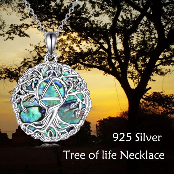 YFN Baum des Lebens Halskette Sterling Silber Nüchternheit Baum Anhänger Kette AA Erholung Schmuck Anonyme Alkoholiker Geschenke für Damen Herren
