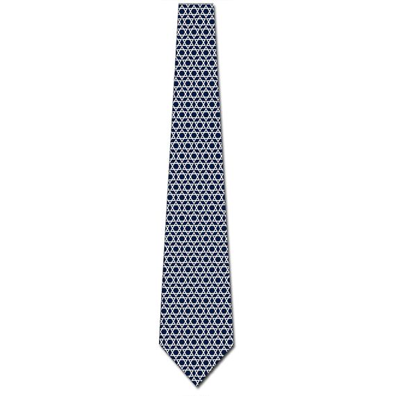 Three Rooker Davidstern-Krawatte für Herren, religiös, Marineblau, Marineblau, Einheitsgröße