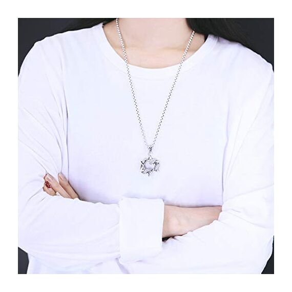 Vintage Echt 925 Sterling Silber Davidstern Anhänger Hexagramm Schlange Anhänger für Herren Damen
