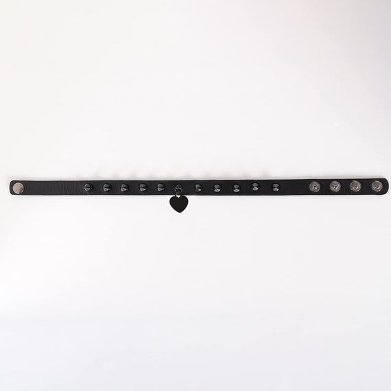 Eigso Gothic Leder Nietenhalsband für Frauen Männer Klassisch Emo Liebe Herz Choker Halsband für Frau Mann