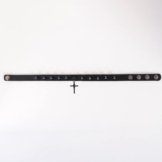 Eigso Gothic Leder geflochtene Flügel Halskette Halsband für Frauen Mann Retro Classic Vintage Nietenhalsband für Frau Mann