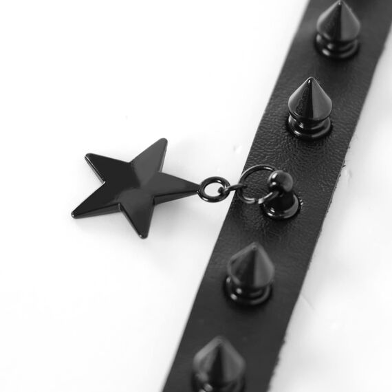 Eigso Emo Spikes Halskette für Frauen Männer Punk Gothic Leder Choker Kragen für Frau Mann