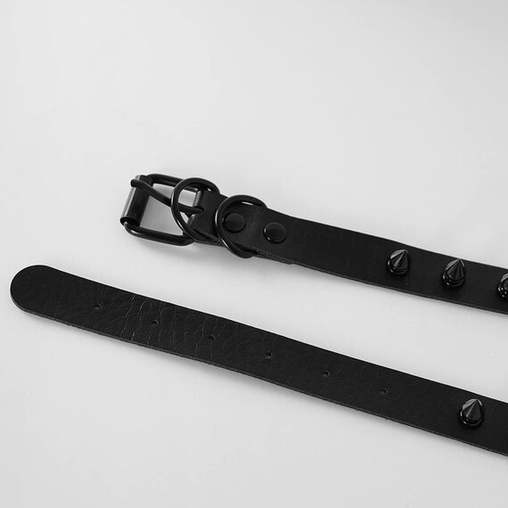 Eigso Punk Leder Nieten Choker Halsband für Frauen Männer Emo Gothic Flügel Kreuz Anhänger Halskette für Frauen Männer