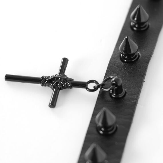 Eigso Gothic Leder geflochtene Flügel Halskette Halsband für Frauen Mann Retro Classic Vintage Nietenhalsband für Frau Mann
