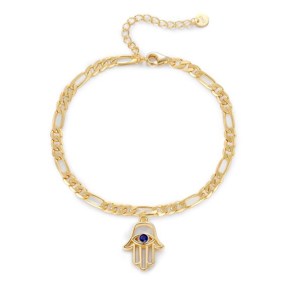 OHAYOO Fatima Armband Damen 14K Gold Plated 925 Sterling Silber Vergoldet Liebeskind Goldenes Schmuck für Frauen Mädchen Tochter Mutter
