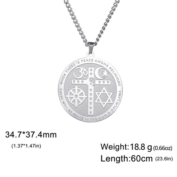 VASSAGO Coexist in Peace Halskette Yin Yang Kreuz Halskette OM Stern Halbmond Halskette Rad Davidstern Halskette für Männer Frauen