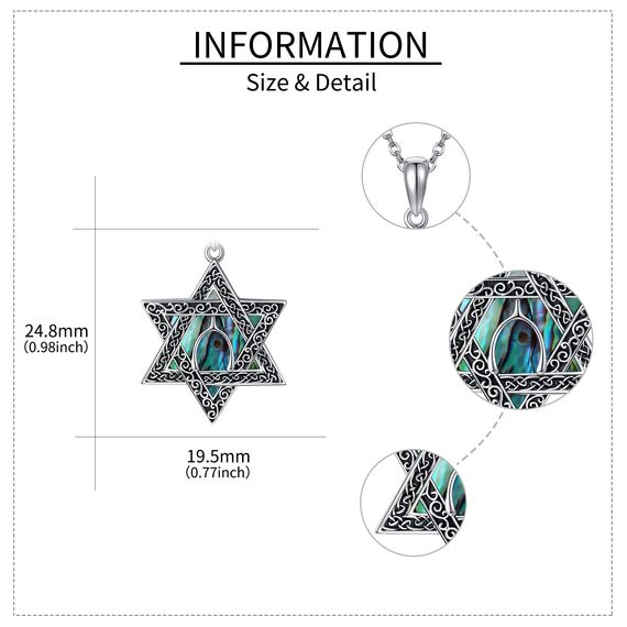 URONE Davidstern Querlenker Kette 925 Sterling Silber Judenstern Anhänger Halskette Davidstern Schmuck für Damen
