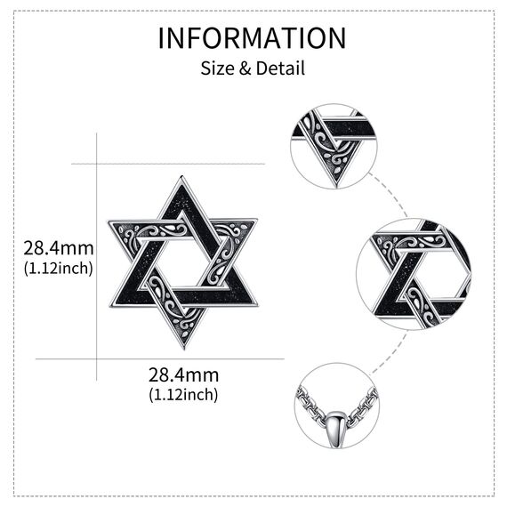 URONE Davidstern Kette 925 Sterling Silber Judenstern Anhänger Halskette Davidstern Schmuck für Herren Damen
