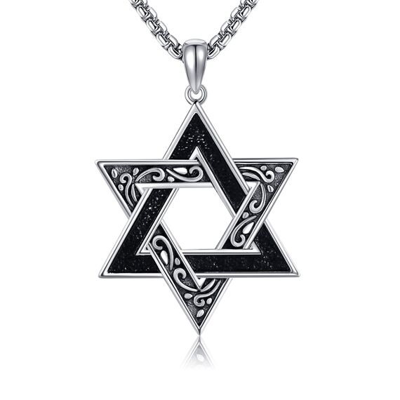 URONE Davidstern Kette 925 Sterling Silber Judenstern Anhänger Halskette Davidstern Schmuck für Herren Damen